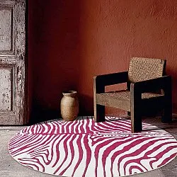 Rundt teppe - Zebra (rosa)