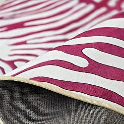 Rundt teppe - Zebra (rosa)