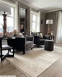 Wilton-teppe - Art Silk (lysegrå/beige)