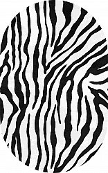 Ovalt teppe - Zebra (svart/hvit)