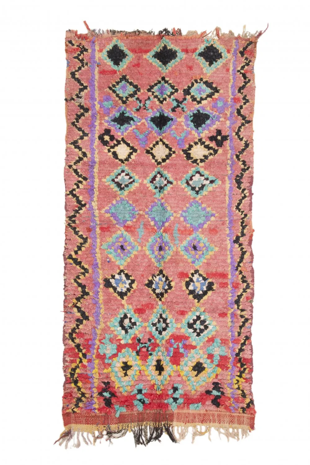 Marokkansk Boucherouite-teppe 240 x 105 cm