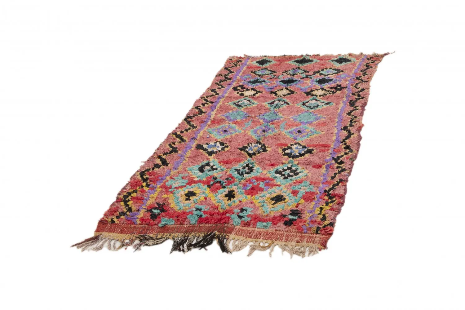 Marokkansk Boucherouite-teppe 240 x 105 cm