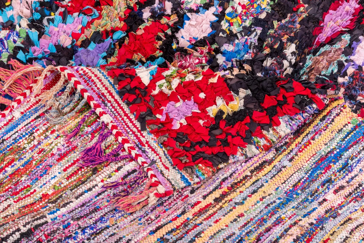 Marokkansk Boucherouite-teppe 185 x 125 cm