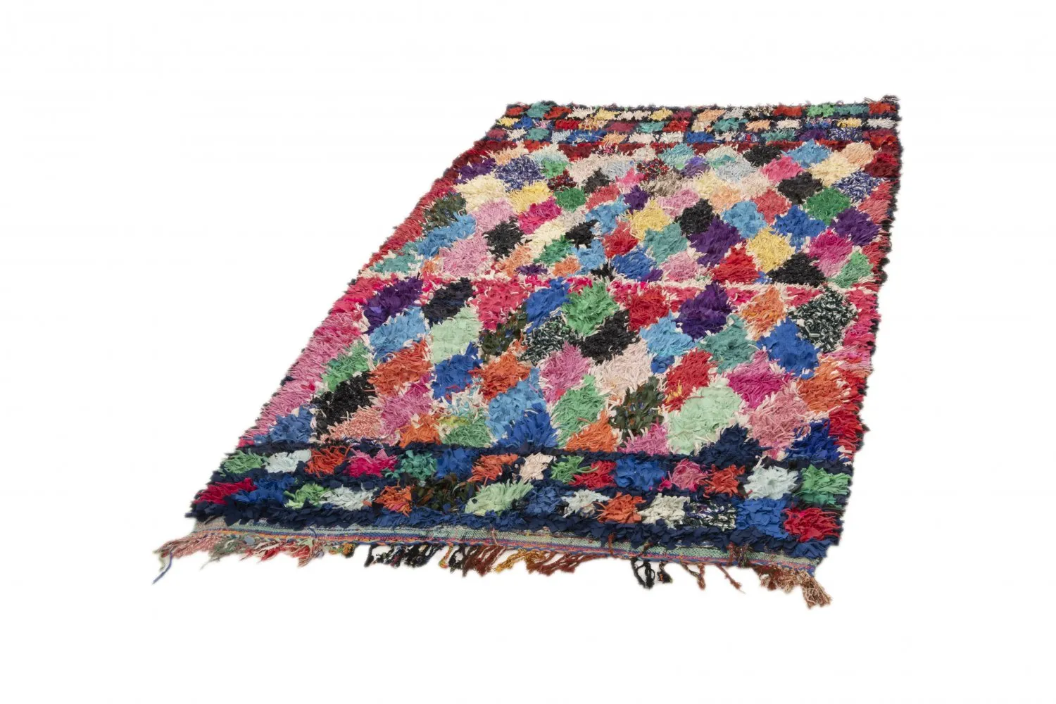Marokkansk Boucherouite-teppe 250 x 140 cm