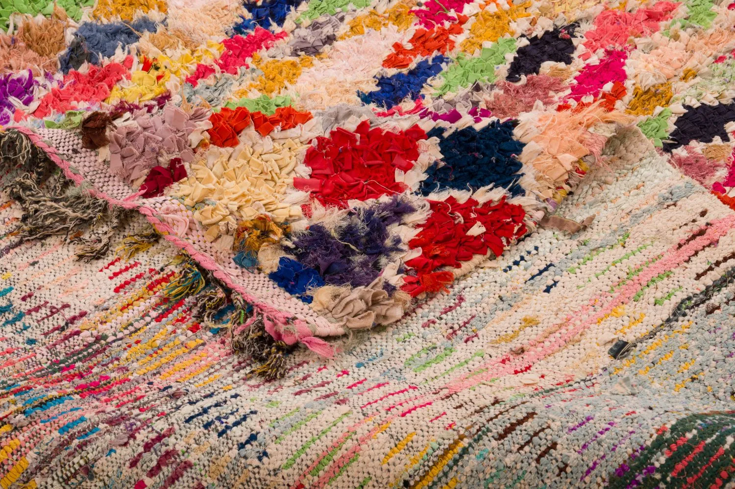 Marokkansk Boucherouite-teppe 120 x 335 cm