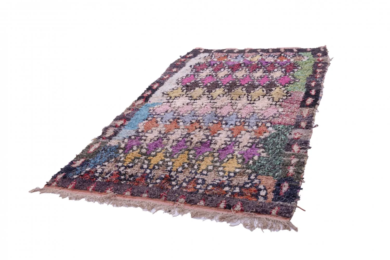 Marokkansk Boucherouite-teppe 270 x 145 cm