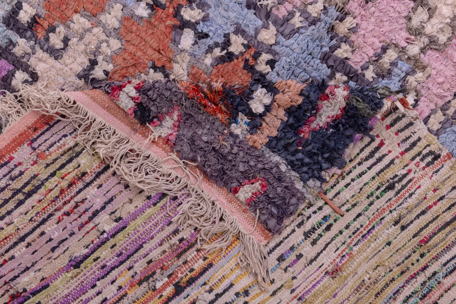 Marokkansk Boucherouite-teppe 270 x 145 cm