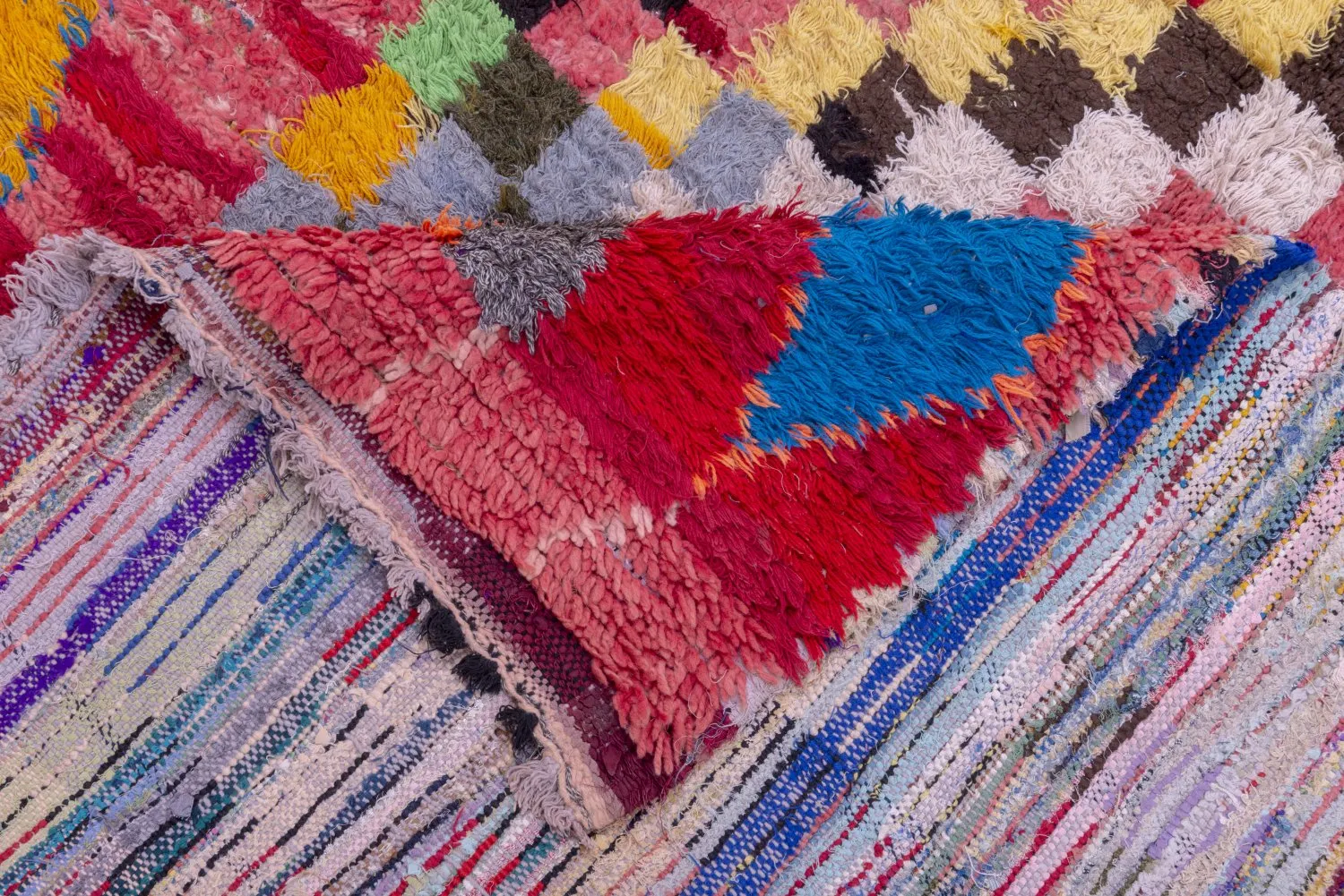 Marokkansk Boucherouite-teppe 240 x 140 cm