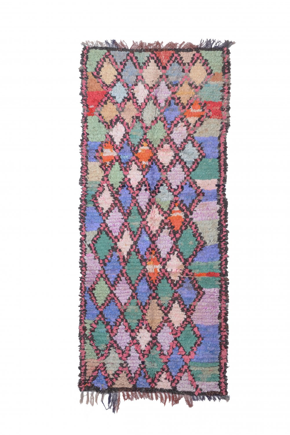 Marokkansk Boucherouite-teppe 245 x 100 cm