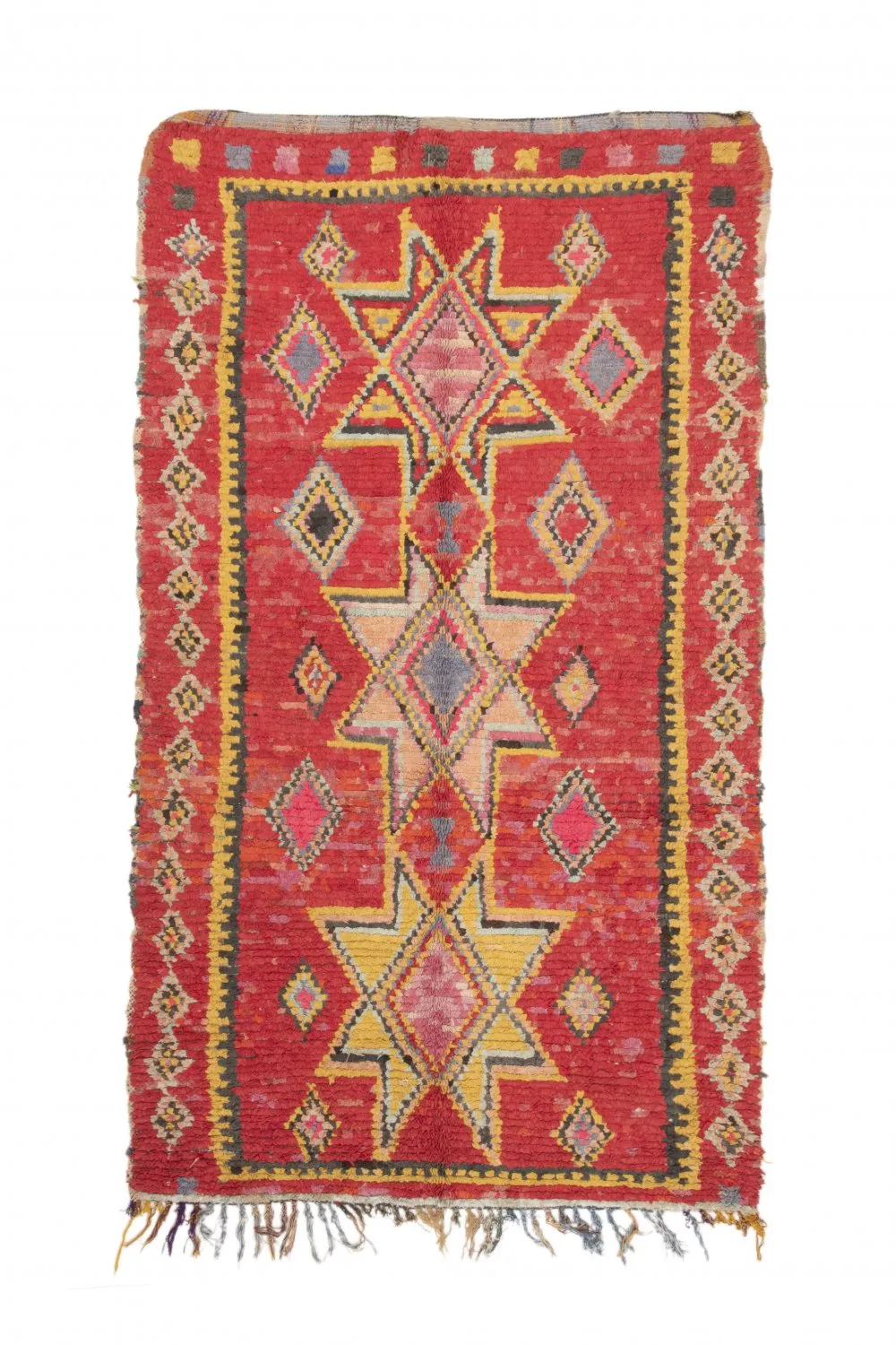 Marokkansk Boucherouite-teppe 250 x 145 cm