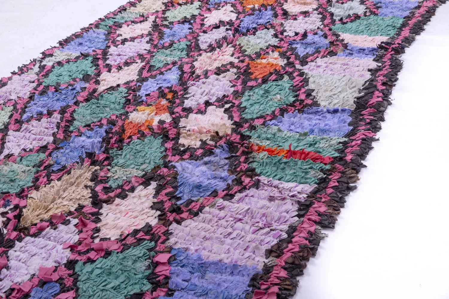 Marokkansk Boucherouite-teppe 245 x 100 cm