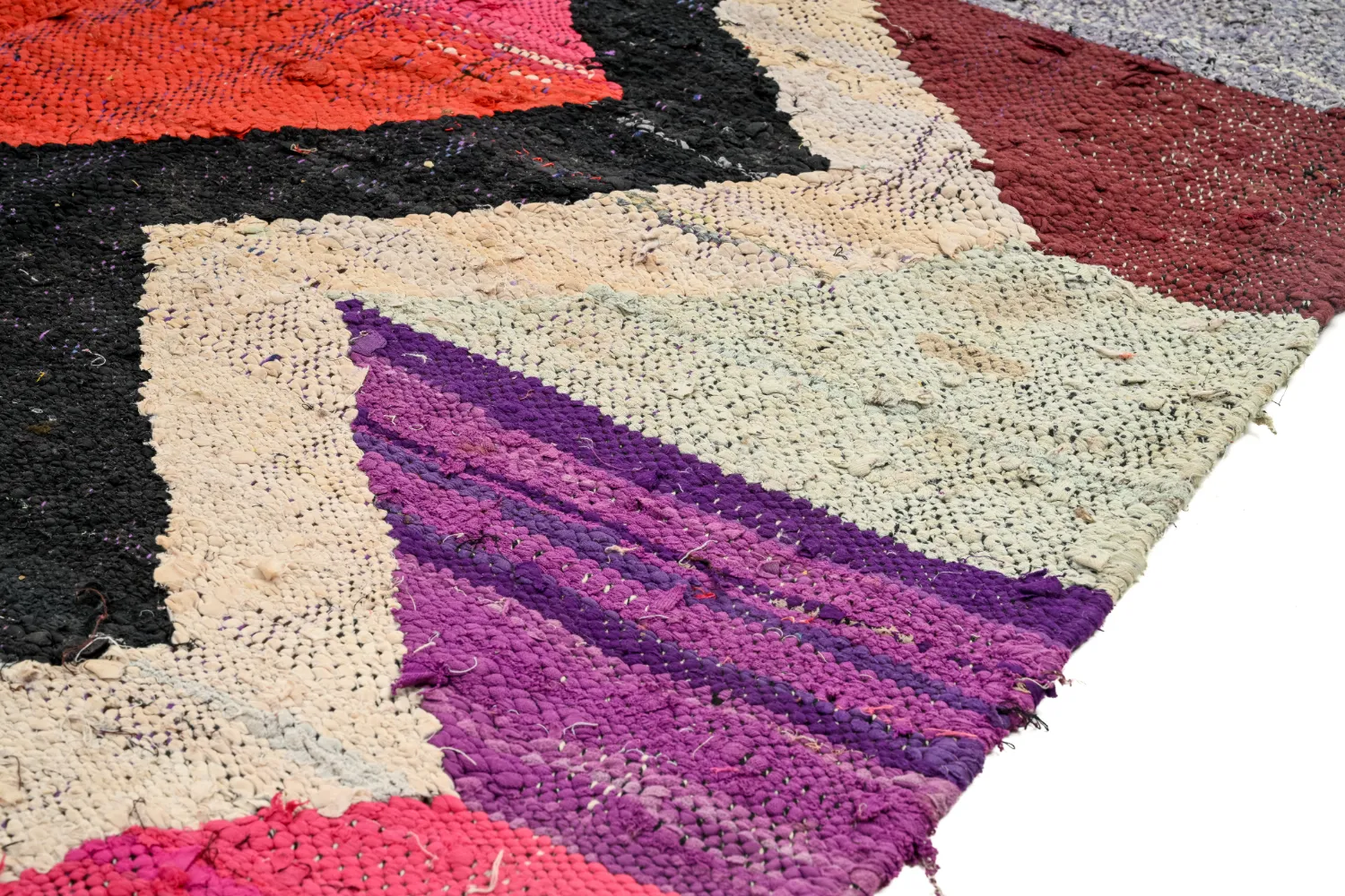 Marokkansk Boucherouite-teppe 135 x 245 cm