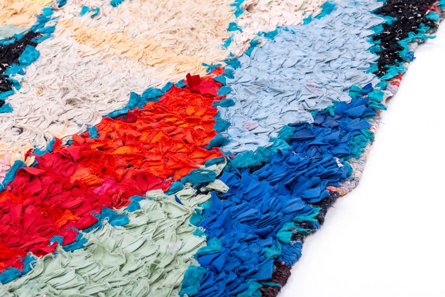 Marokkansk Boucherouite-teppe 200 x 130 cm