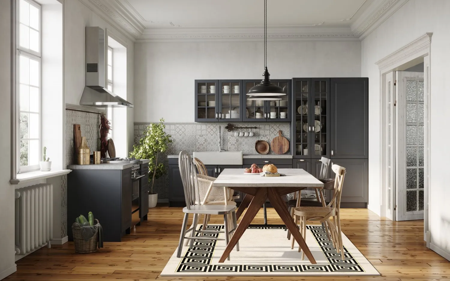 Wilton-teppe - Mytos (beige/svart)