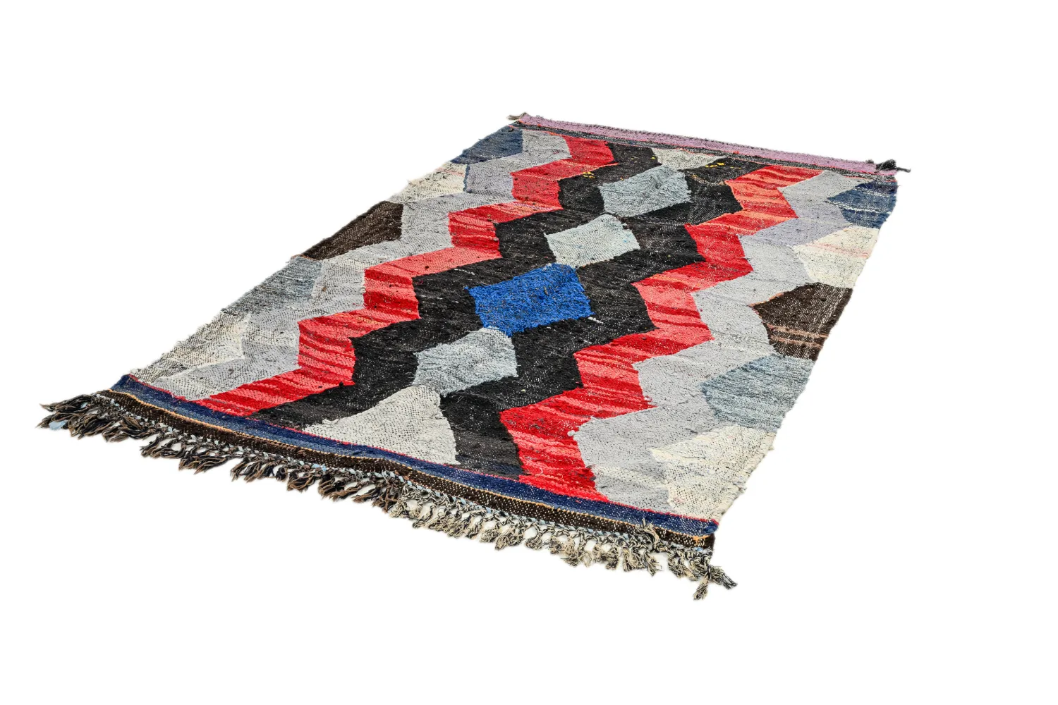 Marokkansk Boucherouite-teppe 135 x 225 cm