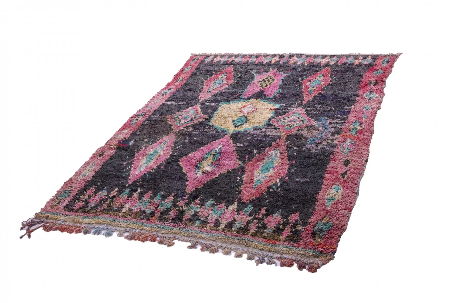 Marokkansk Boucherouite-teppe 240 x 155 cm