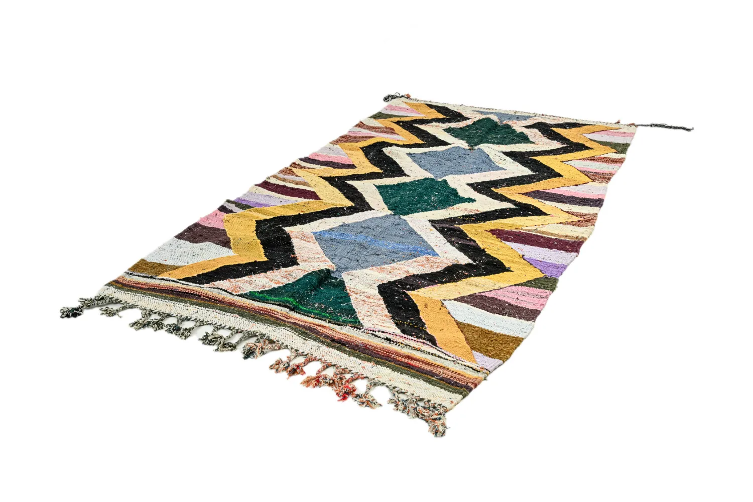 Marokkansk Boucherouite-teppe 135 x 260 cm