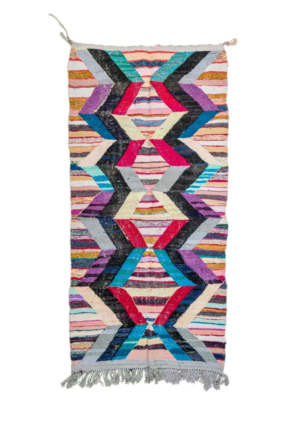 Marokkansk Boucherouite-teppe 140 x 290 cm