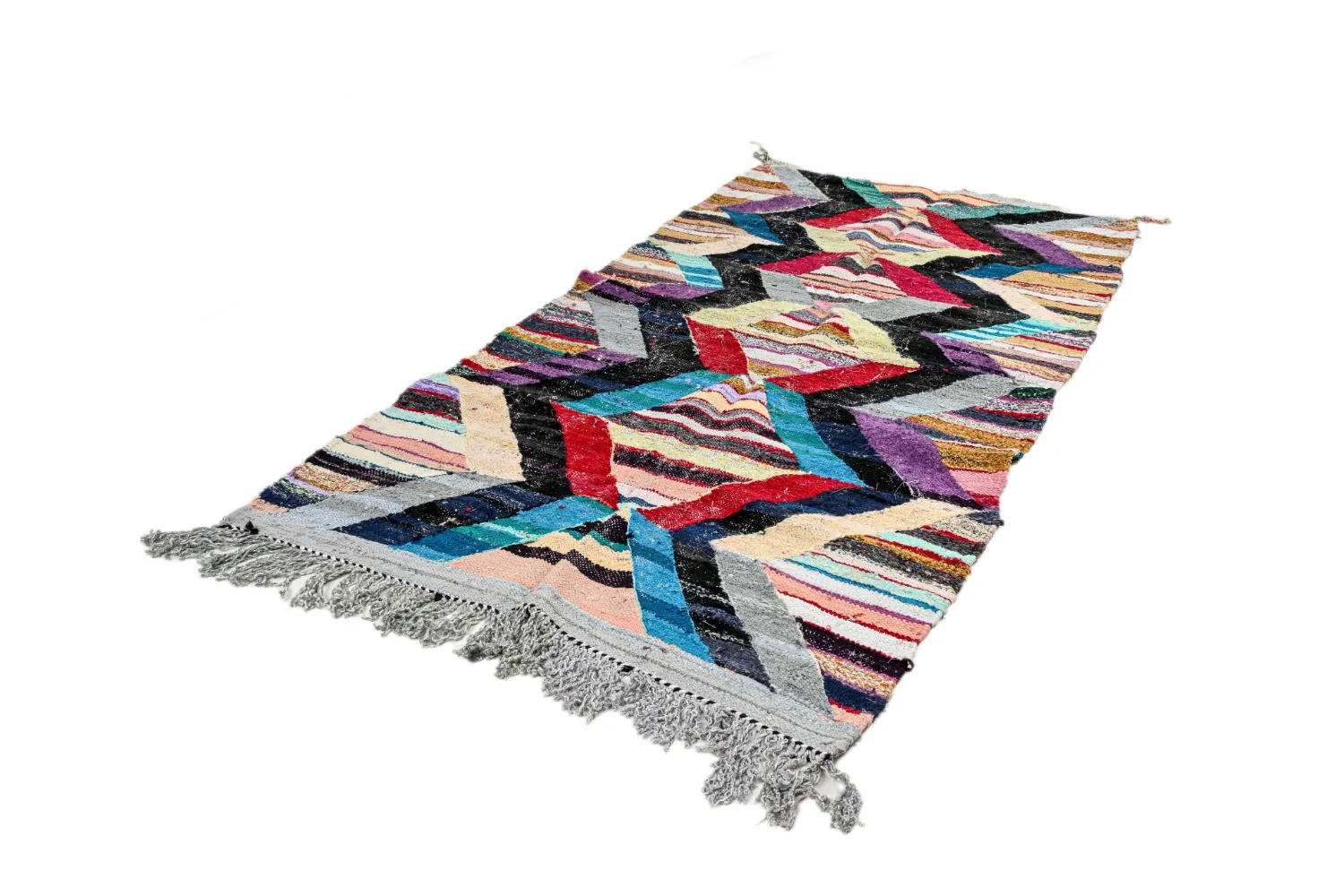 Marokkansk Boucherouite-teppe 140 x 290 cm