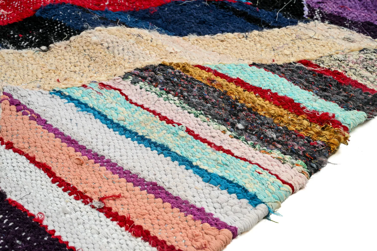Marokkansk Boucherouite-teppe 140 x 290 cm
