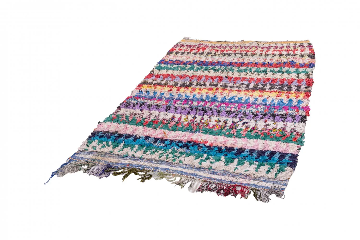 Marokkansk Boucherouite-teppe 220 x 135 cm