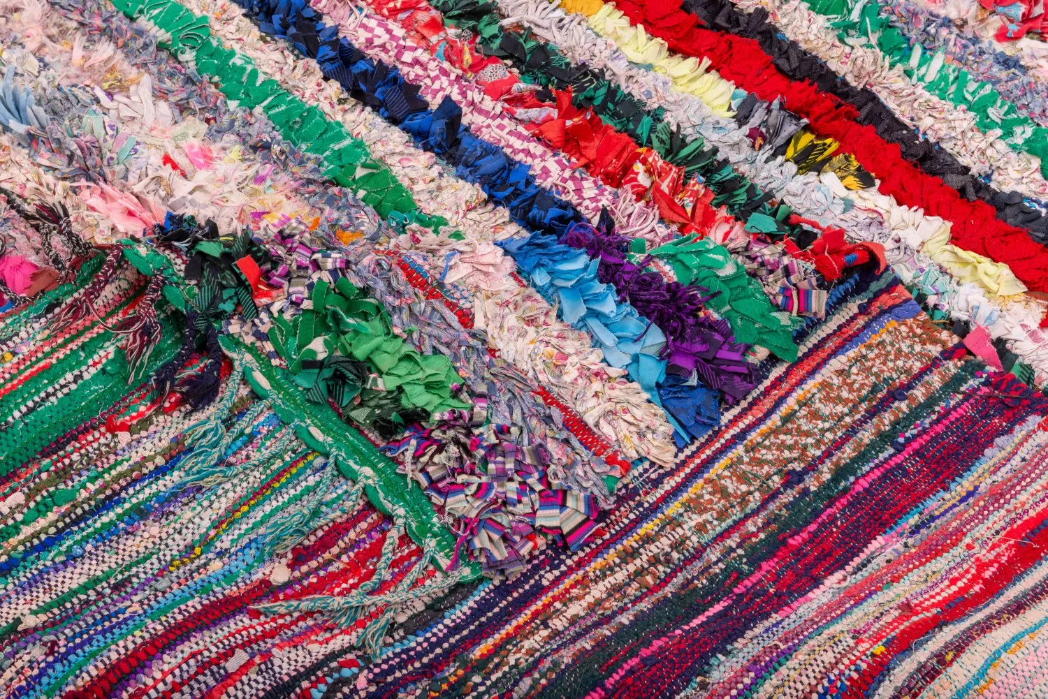 Marokkansk Boucherouite-teppe 210 x 145 cm