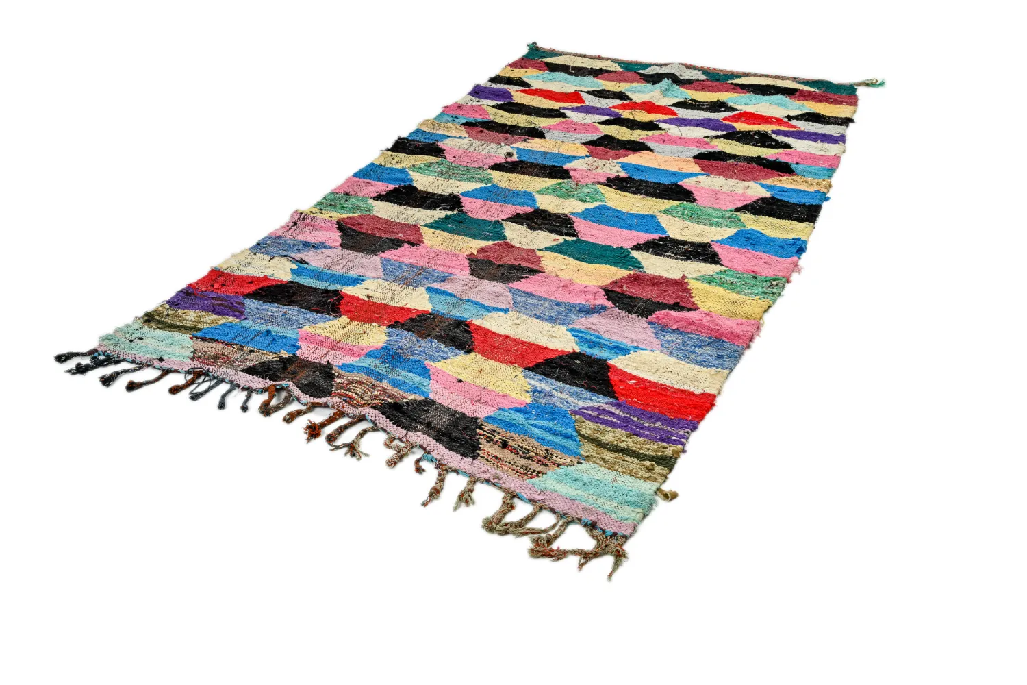 Marokkansk Boucherouite-teppe 145 x 275 cm