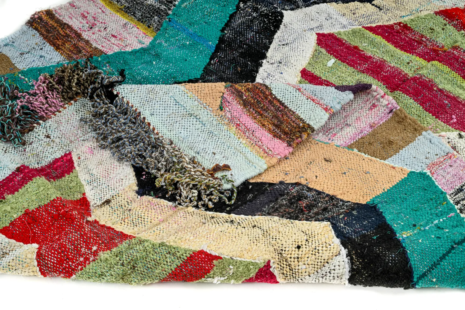 Marokkansk Boucherouite-teppe 140 x 265 cm