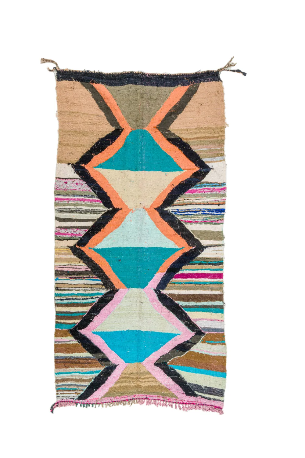 Marokkansk Boucherouite-teppe 135 x 265 cm