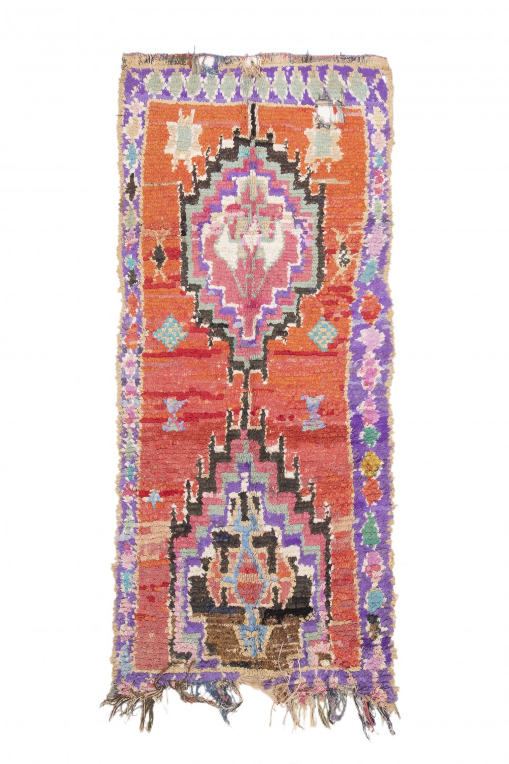 Marokkansk Boucherouite-teppe 220 x 105 cm