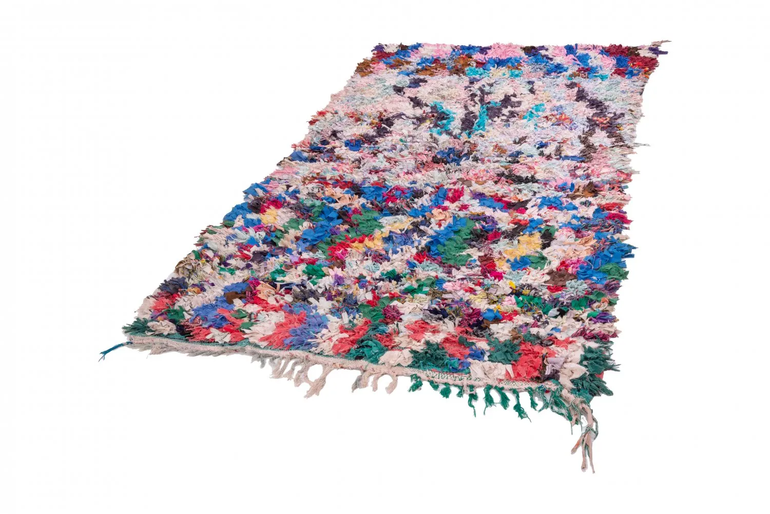 Marokkansk Boucherouite-teppe 220 x 140 cm