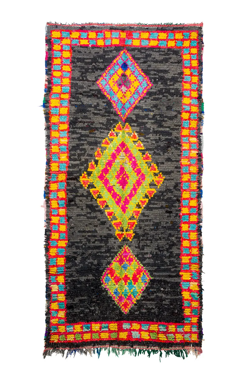 Marokkansk Boucherouite-teppe 135 x 290 cm