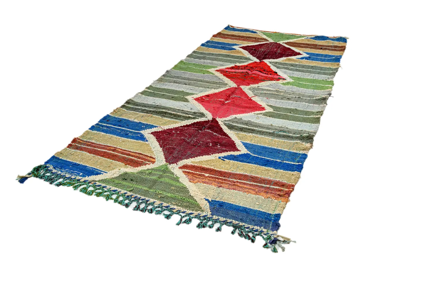 Marokkansk Boucherouite-teppe 120 x 280 cm