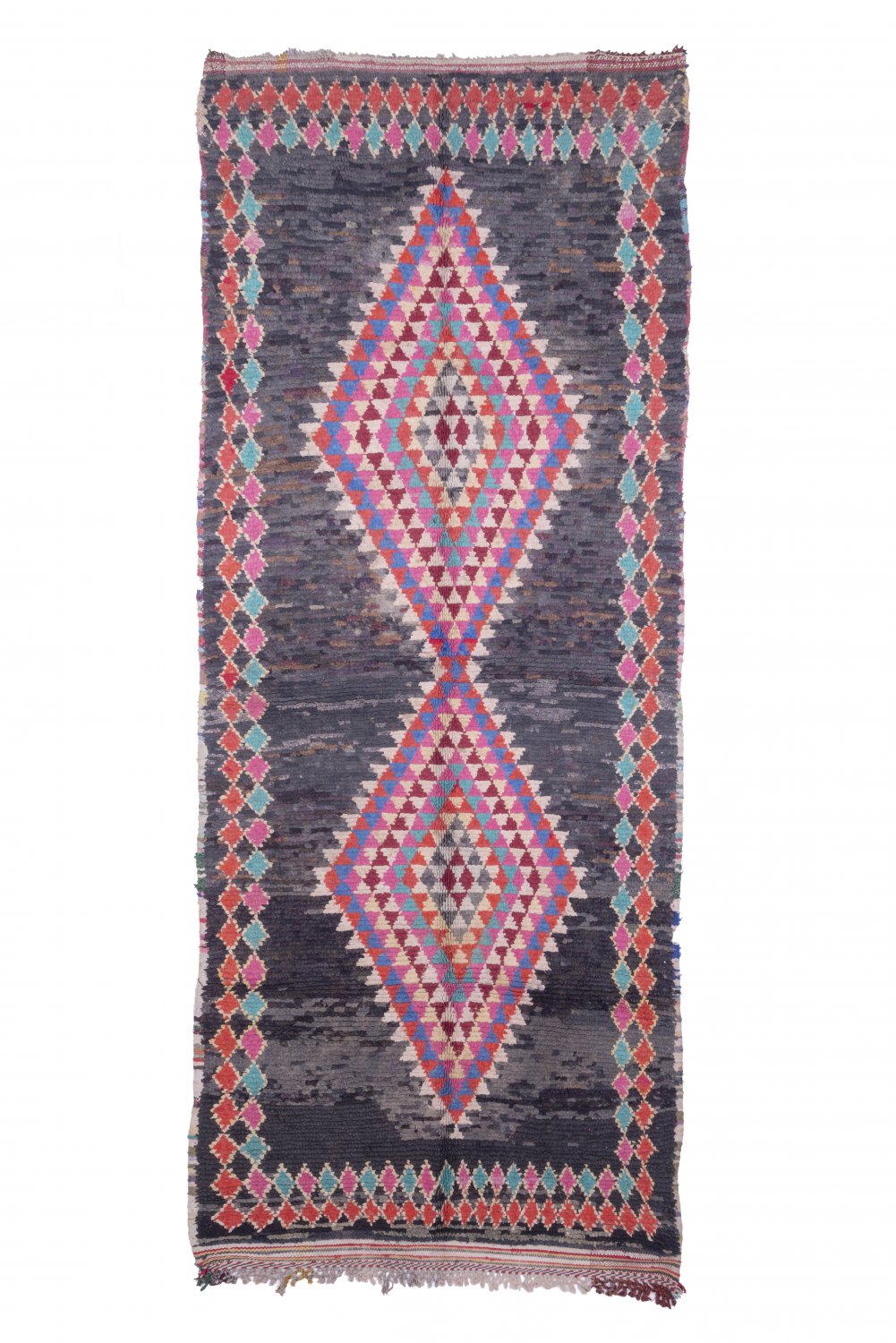 Marokkansk Boucherouite-teppe 335 x 130 cm
