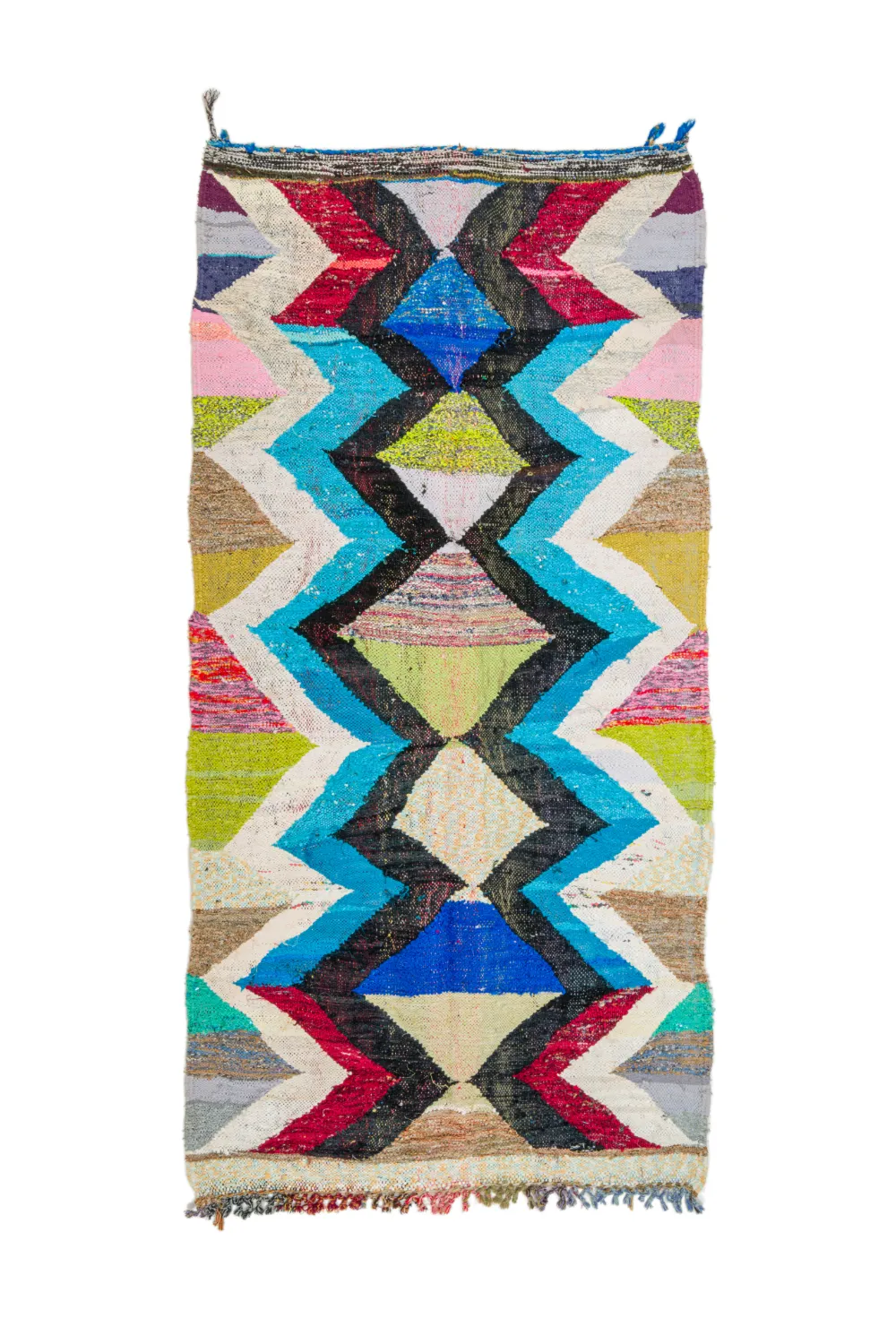 Marokkansk Boucherouite-teppe 125 x 250 cm