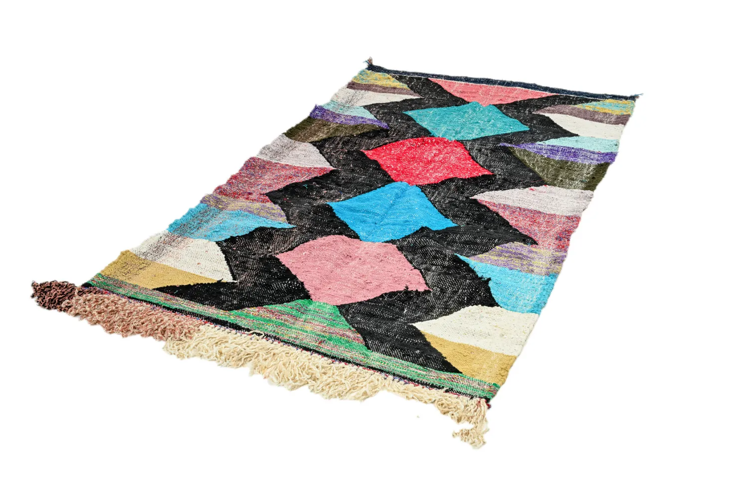 Marokkansk Boucherouite-teppe 120 x 230 cm