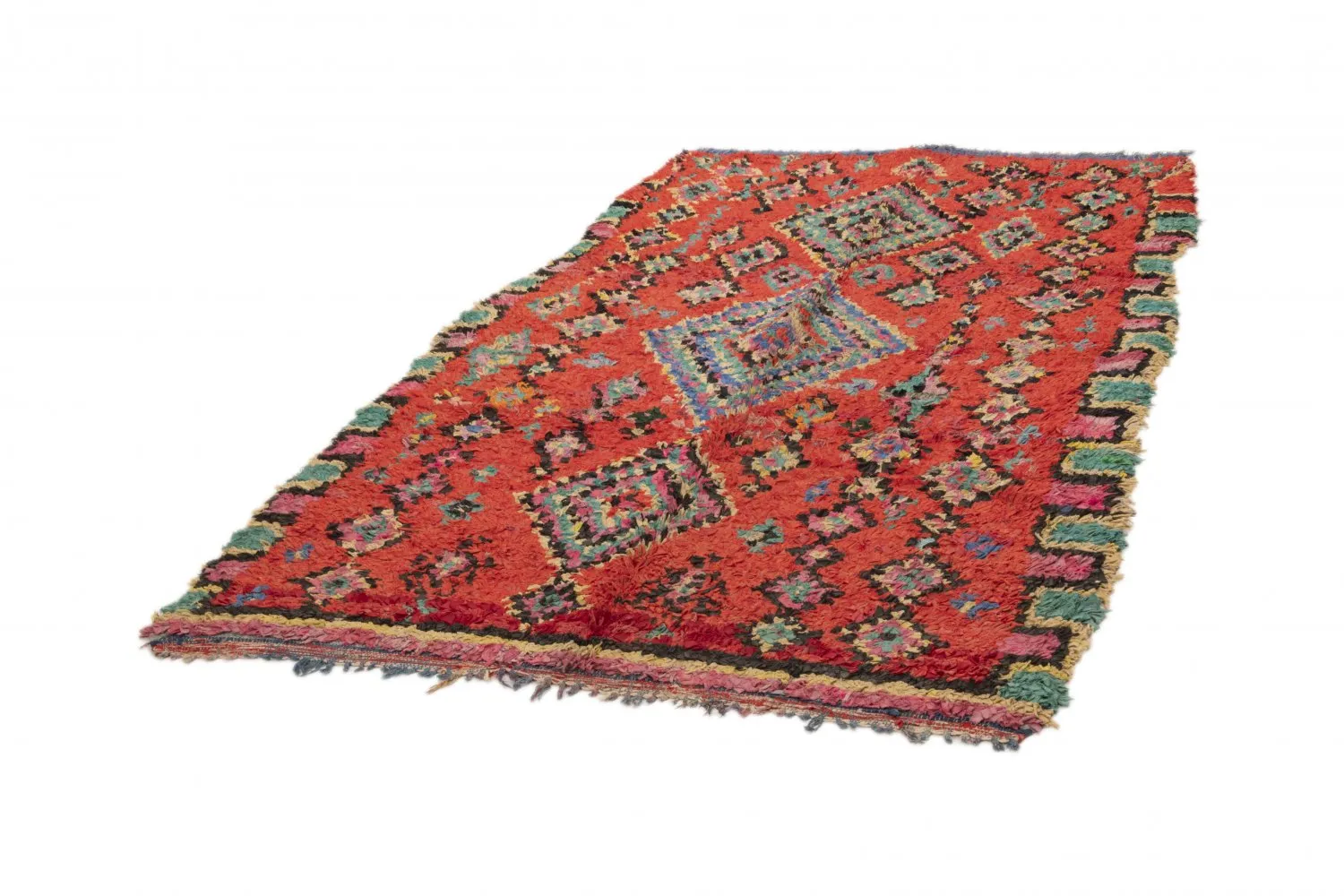 Marokkansk Boucherouite-teppe 245 x 140 cm