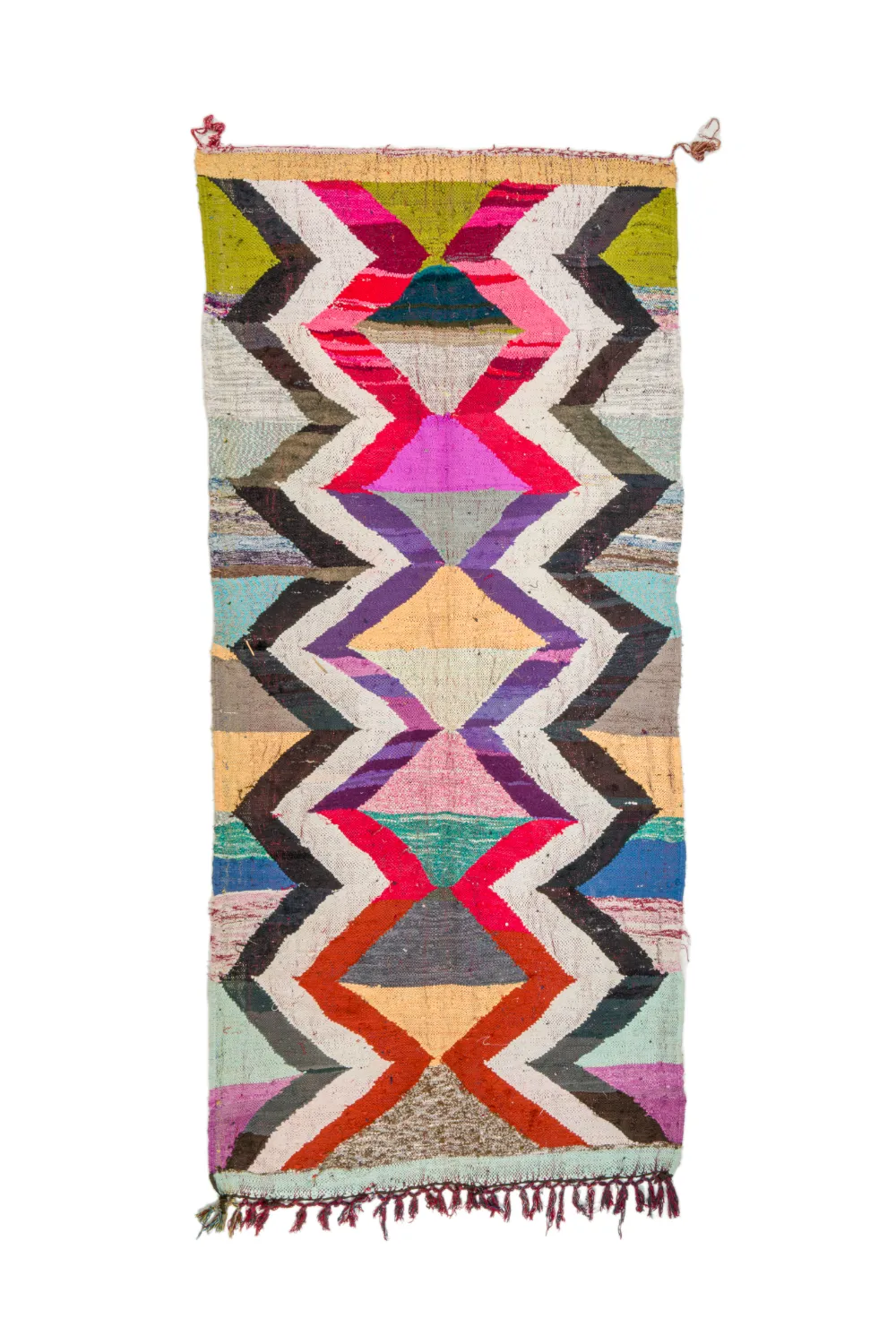 Marokkansk Boucherouite-teppe 140 x 305 cm