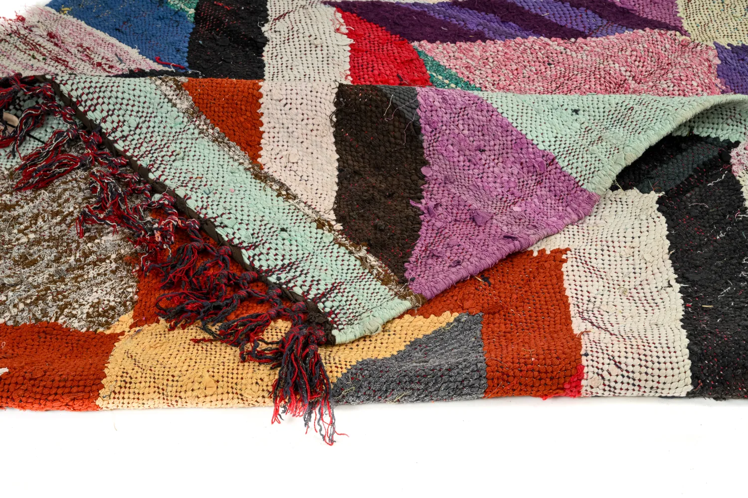 Marokkansk Boucherouite-teppe 140 x 305 cm