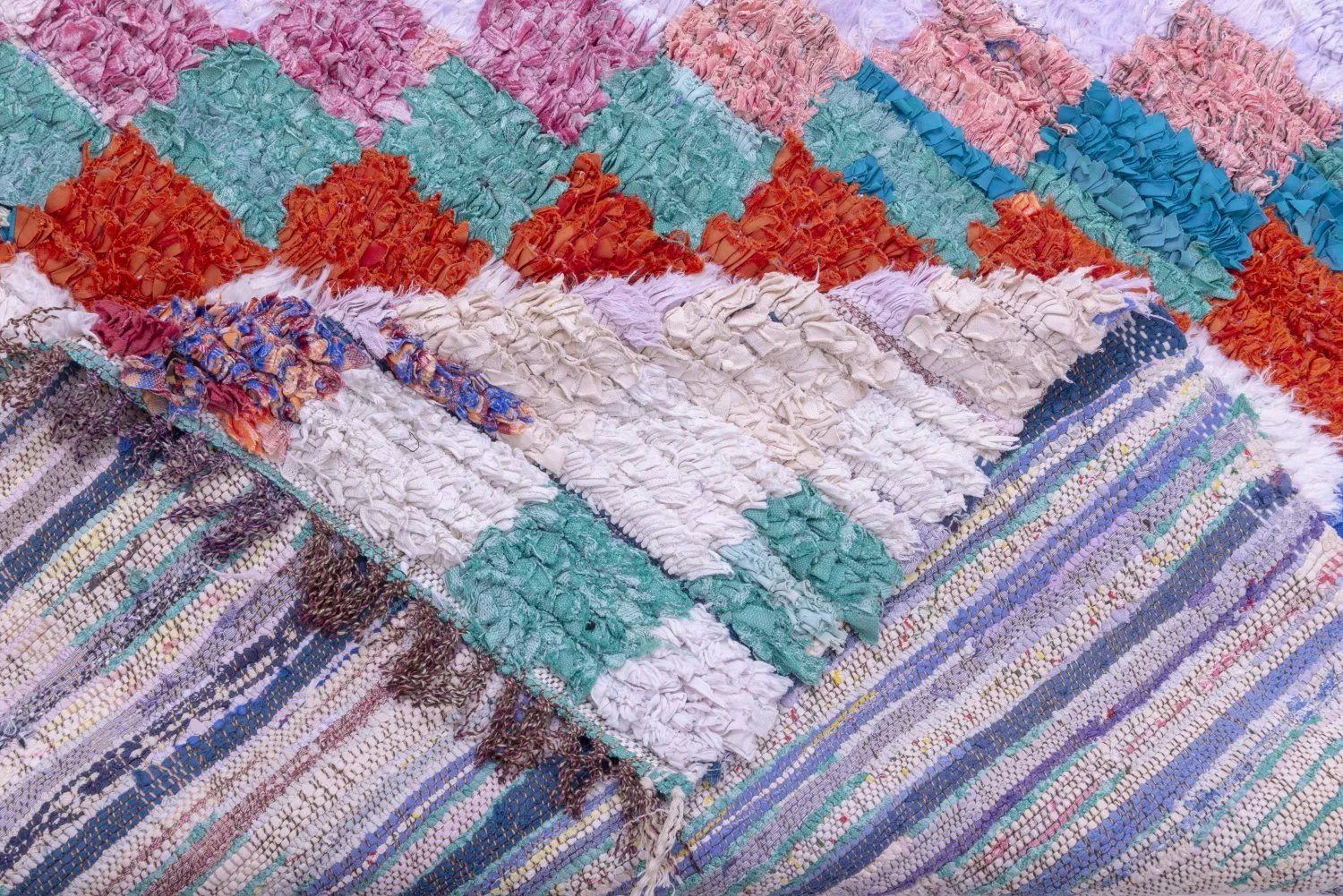 Marokkansk Boucherouite-teppe 175 x 155 cm