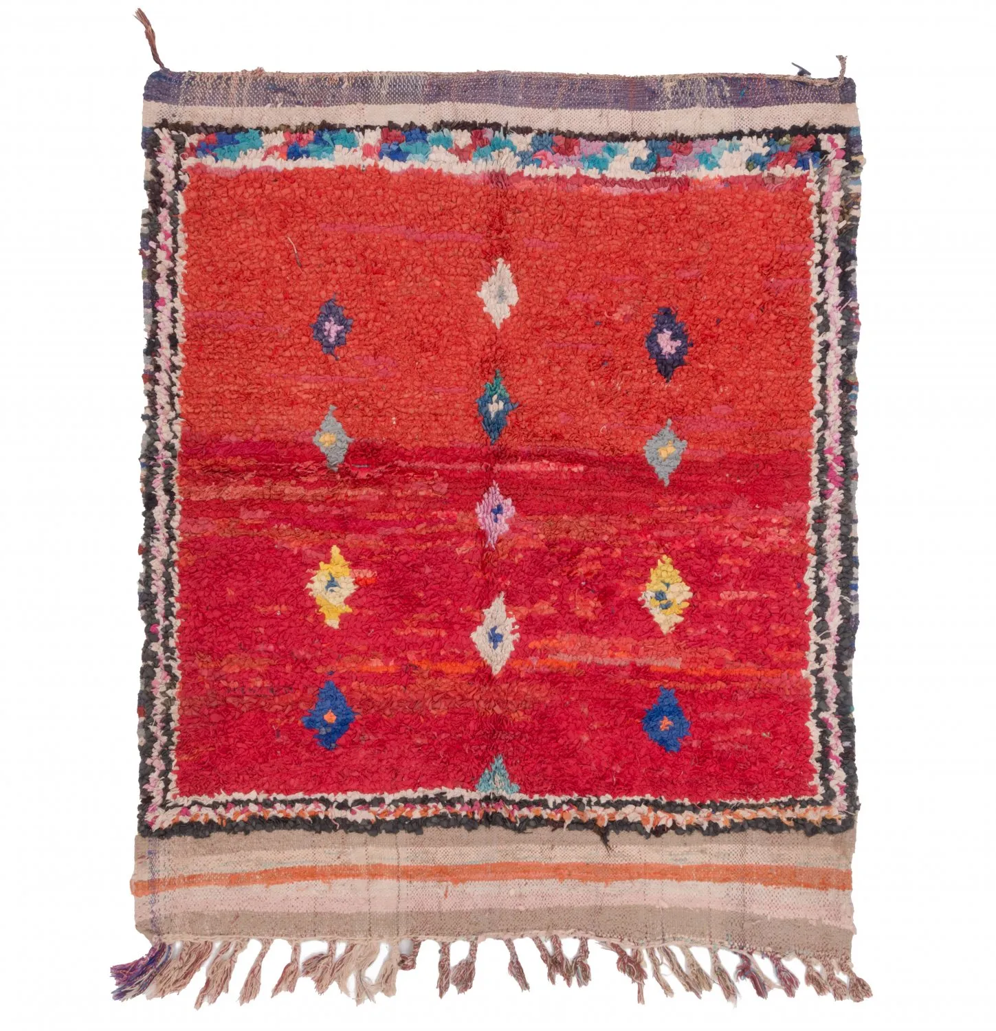 Marokkansk Boucherouite-teppe 170 x 135 cm