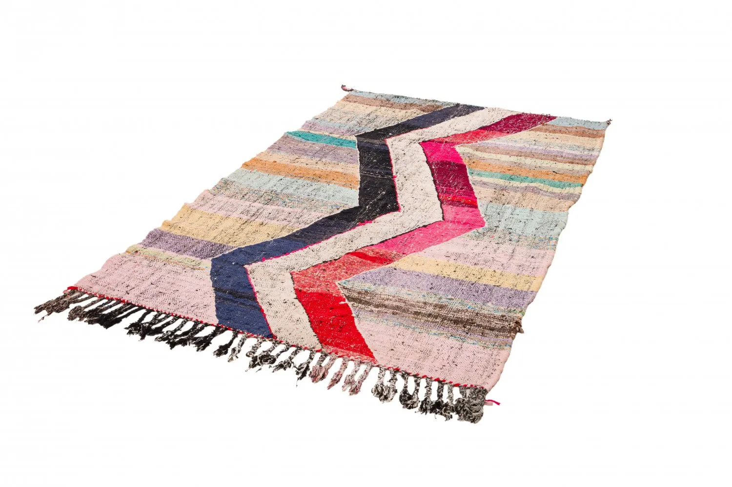 Marokkansk Boucherouite-teppe 125 x 220 cm