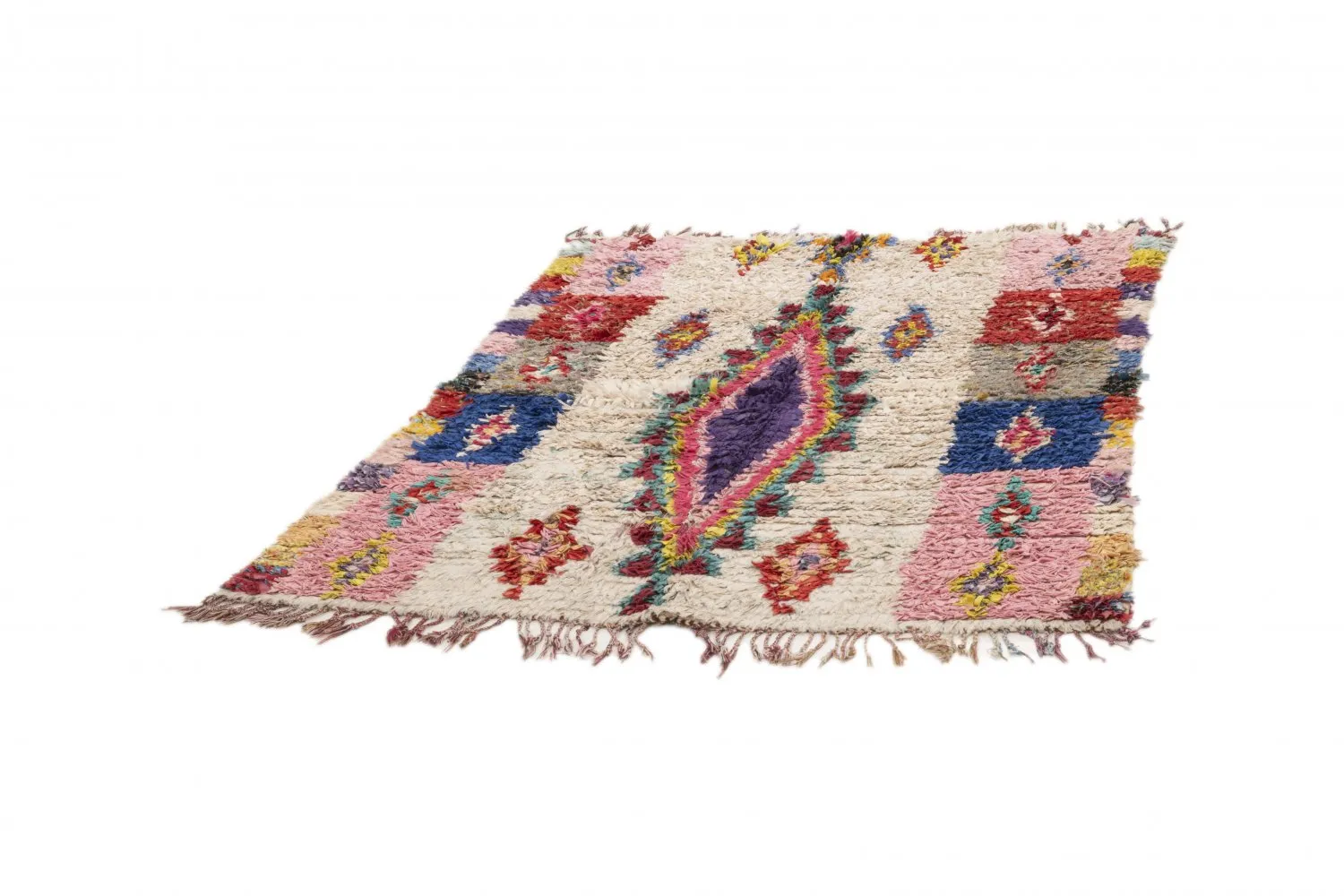 Marokkansk Boucherouite-teppe 155 x 120 cm