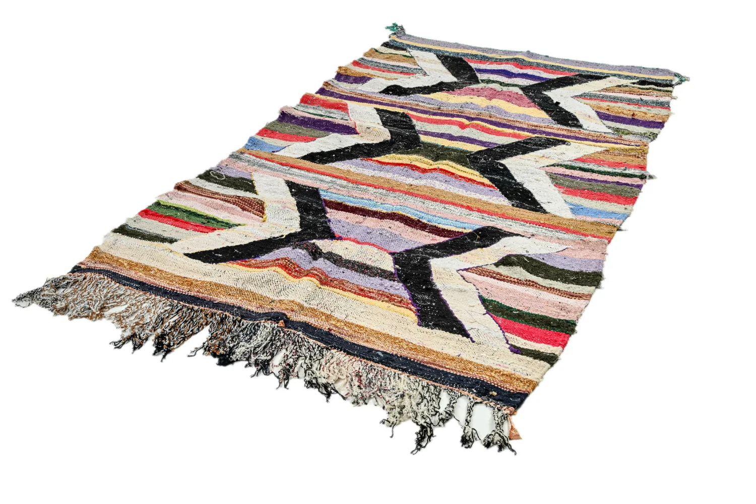 Marokkansk Boucherouite-teppe 125 x 230 cm