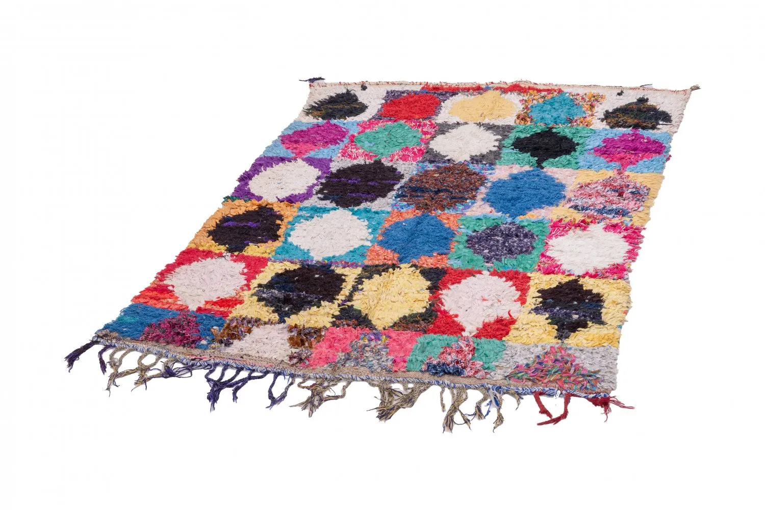 Marokkansk Boucherouite-teppe 210 x 130 cm