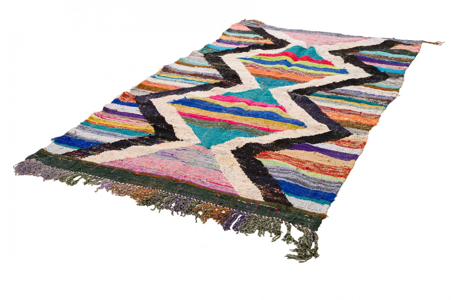Marokkansk Boucherouite-teppe 135 x 245 cm