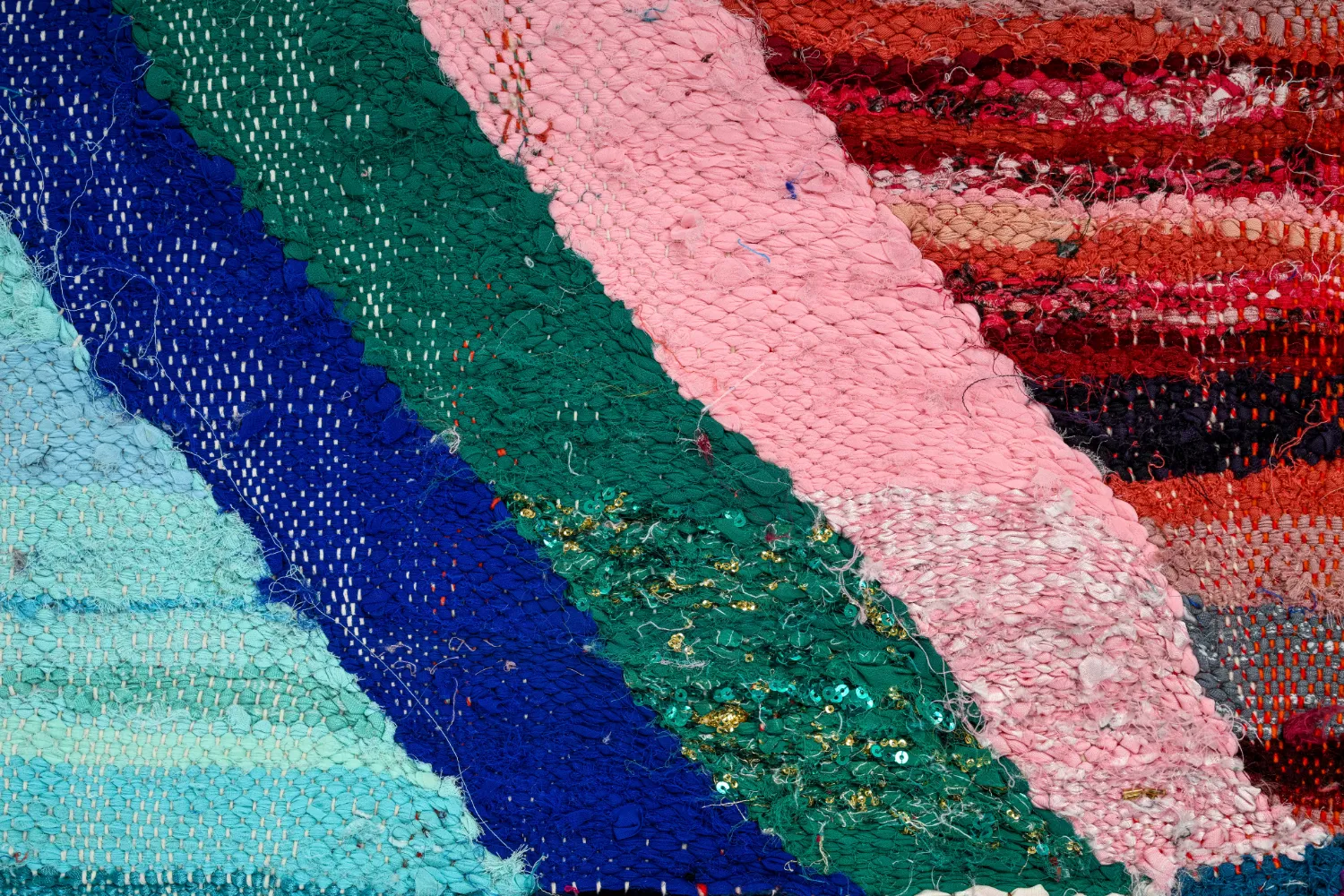 Marokkansk Boucherouite-teppe 135 x 275 cm