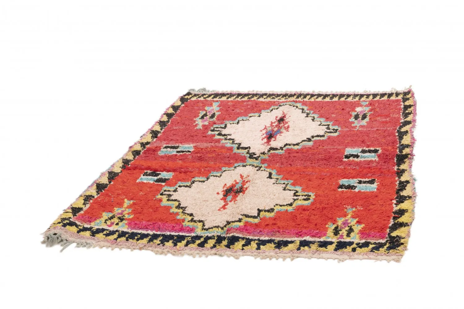 Marokkansk Boucherouite-teppe 145 x 115 cm