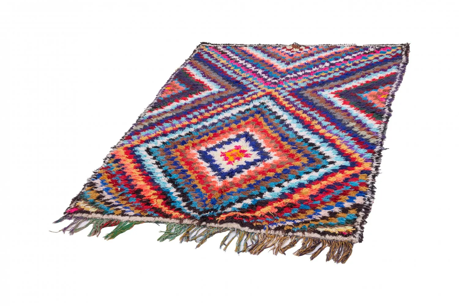 Marokkansk Boucherouite-teppe 210 x 140 cm