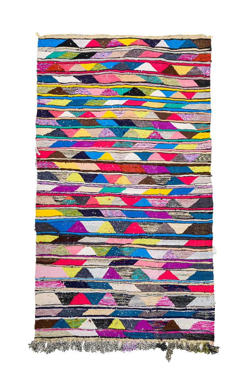 Marokkansk Boucherouite-teppe 130 x 225 cm